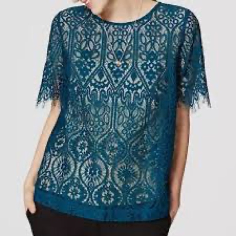 Loft lace tie back top